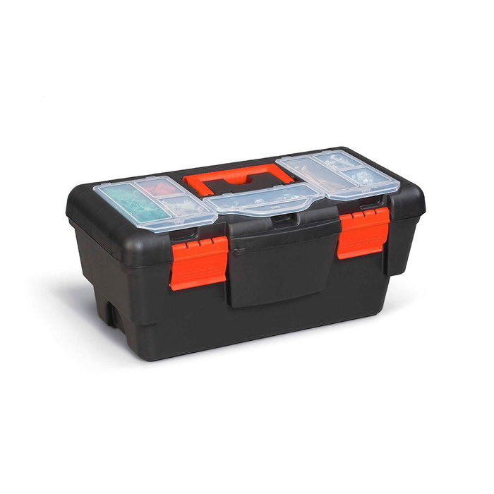 Terry Caisse à outils Eko Toolbox 16 avec plateau et organiseur, noir/orange, 40 x 20 x 17,5 cm Terry Caisse à outils Eko Toolbox 16 avec plateau et organiseur, noir/orange, 40 x 20 x 17,5 cm