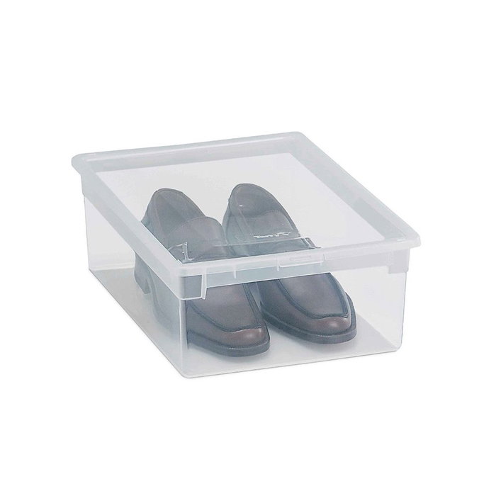 Terry Boîte de rangement multiusage avec couvercle 27,8 x 39,6 x 13,2 cm en polypropylène transparent
