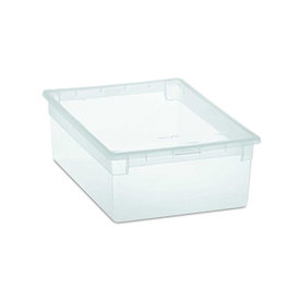 Terry Boîte de rangement multiusage avec couvercle 27,8 x 39,6 x 13,2 cm en polypropylène transparent