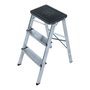 Edm Tabouret aluminium 3 marches pliable EN 14183 hauteur dernière marche 66 cm charge max 150 kg