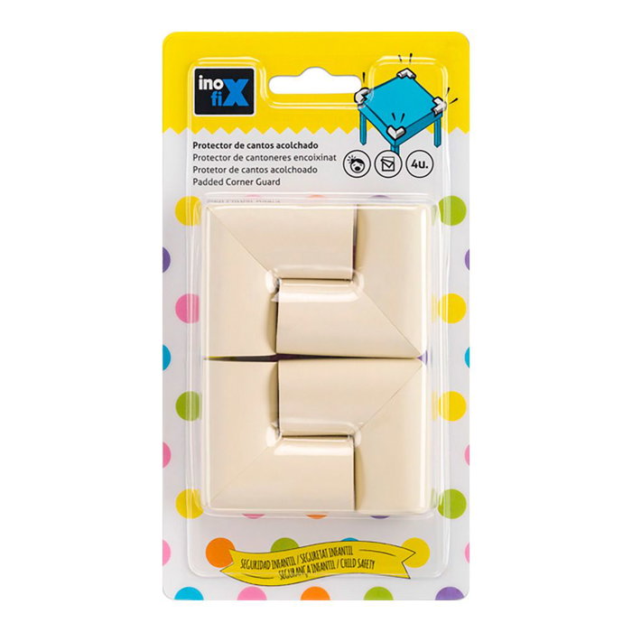 Inofix Protège-arêtes en caoutchouc blanc modèle 5002 24x52x52 mm lot de 4