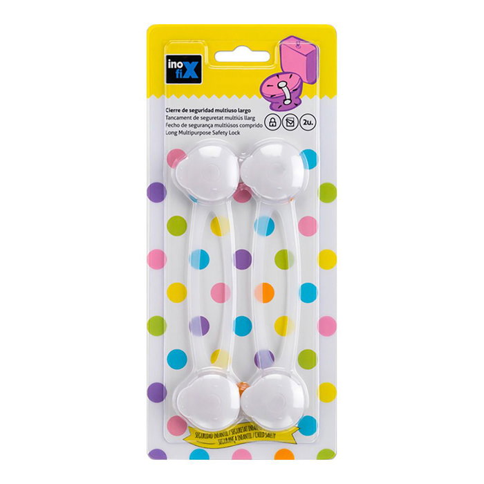 Inofix 5100 Verrou de sécurité multiusage blanc 250 x 110 x 15 mm 2 pièces blister