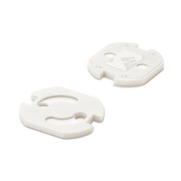 Inofix 5400 Lot de 6 protecteurs d'enchufe rotatifs adhésifs blancs - Prévention accidents électriques