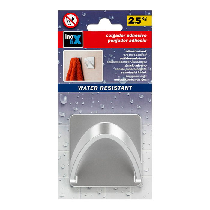 Inofix Colgador Cinta Chromé Adhésif 65x65x45 mm Etanche Salle de Bain PVC Inofix Colgador Cinta Chromé Adhésif 65x65x45 mm Etanche Salle de Bain PVC