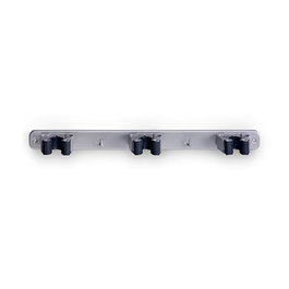 Inofix 3033-2-000 Crochet triple pour balais métal chromé avec vis incluses 32 x 370 x 46 mm