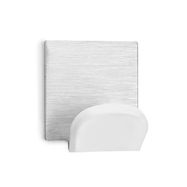 Inofix Crochet adhésif blanc avec base en acier inoxydable, lot de 2, 45 x 40 x 30 mm, chromé