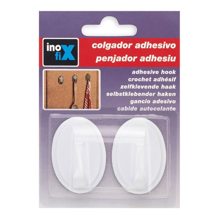 Inofix 2063-3-000 Crochet adhésif rond blanc (blister de 2 unités) PVC Inofix 2063-3-000 Crochet adhésif rond blanc (blister de 2 unités) PVC