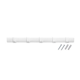 Inofix Colgador multiple 5 crochets mobiles Blanc PVC avec vis incluses 28 x 350 x 25 mm