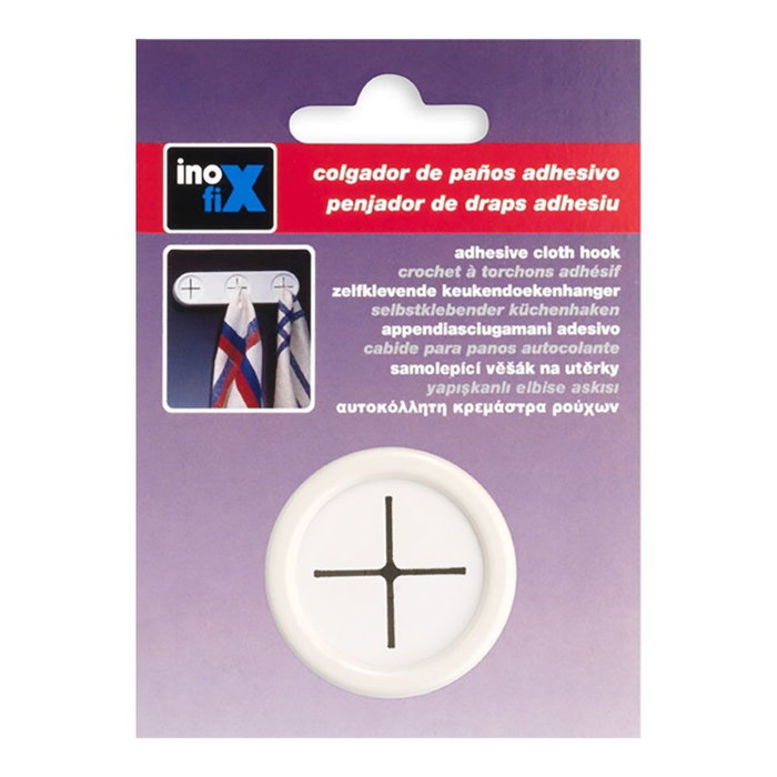 Inofix 2089-2-000 Porte-serviettes de cuisine rond adhésif blanc PVC flexible 42x42x22 mm Inofix 2089-2-000 Porte-serviettes de cuisine rond adhésif blanc PVC flexible 42x42x22 mm