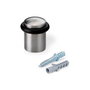 Inofix Tope de porte avec joint torique, métal et caoutchouc, finition acier inoxydable, fixation par vis, blister 30x27x27mm