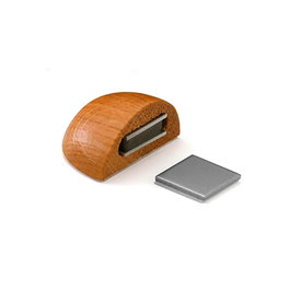 Inofix Retenu de porte magnétique en bois avec finition chêne, adhésif, pour portes intérieures – 24 x 48 x 31 mm