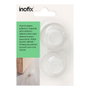 Inofix Tope de porte cylindrique thermoplastique transparent adhésif 20 x 40 x 40 mm Lot de 2