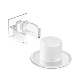 Inofix Tope de porte et retenue en pince, thermoplastique transparent, fixation adhésive, 27 x 40 x 40 mm, pour portes intérieures