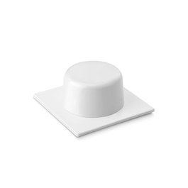 Inofix Butoir de porte PVC avec base métal blanc fixation adhésive lot de 2