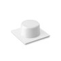 Inofix Butoir de porte PVC avec base métal blanc fixation adhésive lot de 2