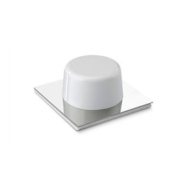 Inofix Butée de porte en PVC et base métallique blanc-chrome, lot de 2