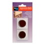 Inofix Butée de porte PVC base métal marron chromé fixation adhésive 2 pièces blister