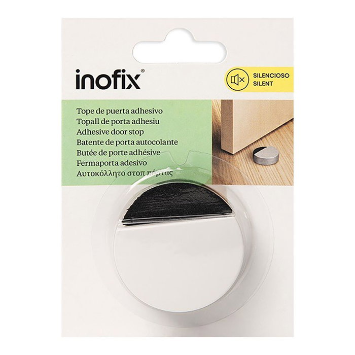 Inofix Tope de porte en mousse blanc silencieux fixation adhésive PVC 14 x 47 x 47 mm