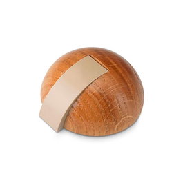 Inofix Butoir de porte en bois avec pièce amortissante finition chêne fixation adhésive blister 23x49x49 mm