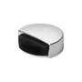 Inofix Butoir de porte en mousse avec finition chromée, silencieux, fixation adhésive, 14 x 47 x 47 mm