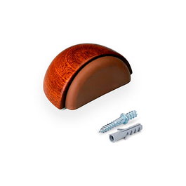 Inofix Tope de porte bois et caoutchouc sapelly fixation adhésive/vissée 24x48x35mm