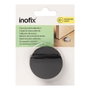 Inofix Butée de porte en mousse silencieuse, fixation adhésive, finition noire, 14 x 47 x 47 mm, blister