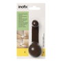 Inofix Tope de porte avec retenue rotative, PVC marron, fixation adhésive, Blister