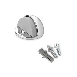 Inofix Tope de porte en métal et silicone, finition chromée, fixation par vis, 26 x 45 x 45 mm