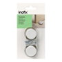 Inofix Butée de porte PVC blanc avec vis 2 pièces blister 18 x 38 x 38 mm