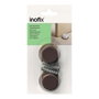 Inofix Butée de porte PVC marron avec fixation à vis, 2 pièces, blister