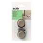Inofix Tope de porte PVC beige avec fixation par vis, 2 pièces sous blister, dimensions 18x38x38 mm