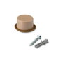 Inofix Tope de porte PVC beige avec fixation par vis, 2 pièces sous blister, dimensions 18x38x38 mm