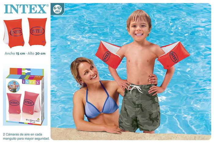 Intex - Brassard gonflable de sécurité lumineux pour enfant, 30 x 15 cm, 6 à 12 ans, PVC