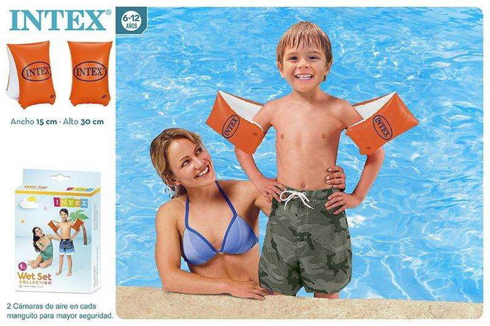 Intex - Brassard gonflable de sécurité lumineux pour enfant, 30 x 15 cm, 6 à 12 ans, PVC