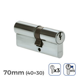 Edm Cylindre 70mm (40+30mm) nickelé avec came longue r15