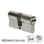 Edm Cilindre 60mm (30+30mm) nickelé leva courte R13 avec 5 clés de sécurité
