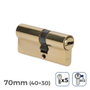 Edm Cylindre en laiton 70mm (40+30mm) leva courte r13 avec 5 clés de sécurité incluses - Doré