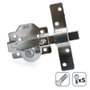 Edm Cerrolet de surface nickelé avec cylindre rond sécurité et pêne, en acier, 5 clés, 83.5 x 153 mm