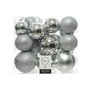 Decoris Lot de 26 boules décoratives pour sapin de Noël, argent brillant, tailles Ø6/Ø8/Ø10 cm