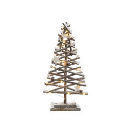 Decoris Arbre en troncs effet neige avec micro LED 25 x 12 x 50 cm