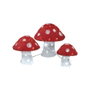 Lumineo Set de 3 figurines champignons en acrylique, blanc froid