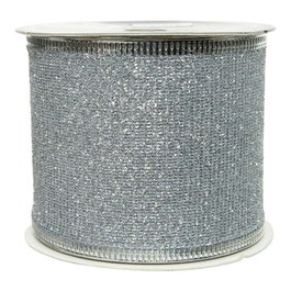 Decoris Lazo con purpurina, plata, 6,3 x 270 cm