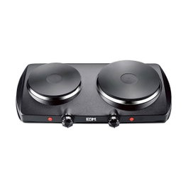 Edm Plaque de cuisson électrique 2 foyers noire 1400 W
