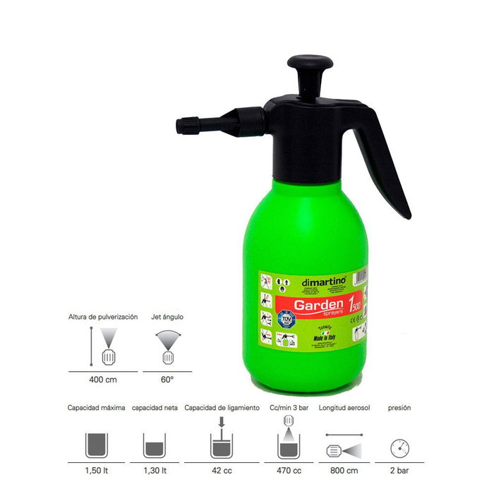 Pulvérisateur à pression pour jardin Di Martino Polyéthylène 1,5 L Pulvérisateur à pression pour jardin Di Martino Polyéthylène 1,5 L
