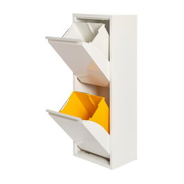 Jobgar Armoire métallique recyclage 2 tiroirs blanc 92 x 35 x 25 cm