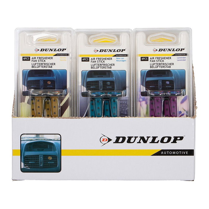 Dunlop Pack de 4 ambientadores en stick pour voiture, couleurs assorties