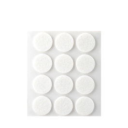 Inofix Plasfix Feutrine adhésive circulaire synthétique blanc Ø22 mm x 3 mm 12 pièces blister