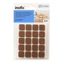 Inofix Plasfix Feutre adhésif carré synthétique marron 17x17 mm 20 pièces blister