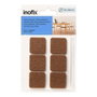 Inofix Plasfix Patins adhésifs en feutre synthétique marron 31x31mm lot de 6 sous blister protection sols
