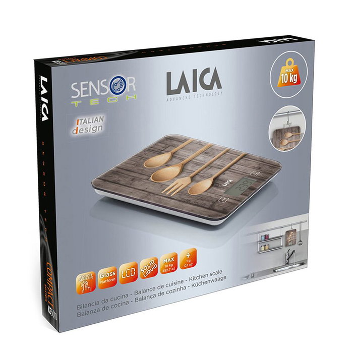 balance de cuisine numérique LAICA KS5010 Cuillères Marron 10 kg (18,5 x 22,7 x 1,7 cm)